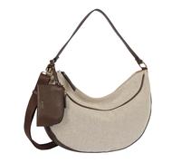 Hobo GABOR "Sibylla", Damen, Gr. B/H/T: 37cm x 27cm x 10cm, mixed braun, Lederimitat, Materialmix, Leinenoptik, gepflegt, mehrfarbig, unifarben mit Farbeinsatz, Taschen Hobo, aus Canvas mit edlem Lede