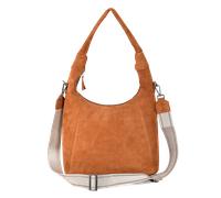 Hobo HARBOUR 2ND "Laurine", Damen, Gr. B/H/T: 34cm x 28cm x 10cm, beige (sand), Veloursleder, Taschen Hobo, Damen Handtasche, Umhängetasche, Schultertasche mit Ziernähten (98231168-0) sand