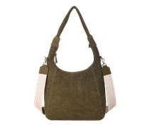 Hobo HARBOUR 2ND "Laurine", Damen, Gr. B/H/T: 34cm x 28cm x 10cm, grün (olive), Veloursleder, Taschen Hobo, Damen Handtasche, Umhängetasche, Schultertasche mit Ziernähten (45598959-0) olive