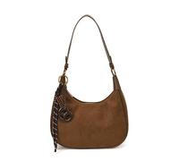 Hobo-Schultertasche aus Wildlederimitat, groß, Halbmond, Anhänger, Damen | Geräumige Tragetasche mit weichem Wildleder-Finish, ideal for Alltag, Reisen, Einkaufen