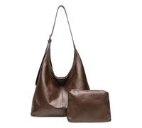 Hobo-Tasche aus Leder, weich, lässig, mit verstellbarem Riemen, Leder-Umhängetasche, für Trenchcoat, Sweatshirt, Business, Freizeit, dark coffee, Refer to description