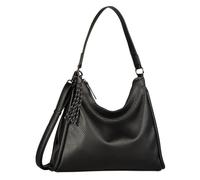 Hobo TOM TAILOR DENIM "Finna", Damen, Gr. B/H/T: 36cm x 29,5cm x 9,5cm, schwarz, Polyurethan, clean, gepflegt, geprägtes Muster, unifarben, Taschen, in modernem Look mit dekorativen Anhänger (77665717