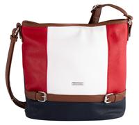 Hobo TOM TAILOR "Juna", Damen, Gr. B/H/T: 33cm x 28cm x 12,5cm, blau, Polyurethan, Taschen Hobo, aus soft genarbtem ledrigen Material mit glänzenden Metall-Accessoires (18141045-0) blau