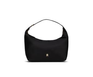 Hobo TOMMY HILFIGER "TH GO HOBO NYLON", Damen, Gr. B/H/T: 34cm x 20cm x 16cm, schwarz, Textil, Taschen Hobo, Damen Abendtasche, Tragetasche mit goldfarbenen Details (71705864-0) schwarz