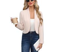 Hobrounn Blazer Damen Lange Ärmel Blazer für Elegant Casual Offene Jackenblazer,Lässig Kurzblazer,Büro Arbeit Jacke