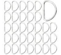 Hocansen 100 Stück D Ring 20mm Metallringe Schnallen Silber Swpeet D Ringe Halbringe Schlüsselanhänger D Ring Karabiner für Taschen,Rucksackund (20mm/DK)