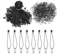 Hocansen 1000 Stück Nylonschnur und 1000 Stück Sicherheitsnadeln Metall Birnennadeln mit Tag Schnur für Kleidung Hängeetiketten,Geschenkanhänger (BQ+GS/Black)