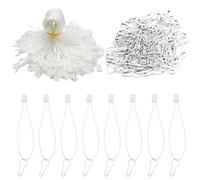 Hocansen 1000 Stück Nylonschnur und 1000 Stück Sicherheitsnadeln Metall Birnennadeln mit Tag Schnur für Kleidung Hängeetiketten,Geschenkanhänger (BQ+GS/White)