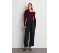 Hoch taillierte weite Crepe-Hosen M