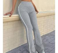 Hochelastische Schlaghose mit schwarz-weißem Saum im Retro-Stil, weiches und bequemes Material, schlankheitsfördernd, cremige Haptik, modernes minimal