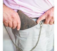 hodalump Echt-Leder Biker Geldbörse • Geldbeutel für Damen und Herren mit RFID-Schutz • Portmonee mit Münzfach in Braun