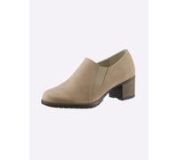 Hochfrontpumps HEINE, Damen, Gr. 41, grau (taupe), Leder, Rindsleder, Schuhe Hochfrontpumps (45527209-41) taupe