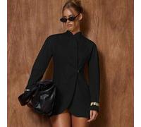 Hochgeschlossener, taillierter Blazer mit geraffter Taille, perfekt für romantische Dates, Nachtausgänge im Herbst/Winter, Büro, Schule, elegante Wint