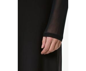 Hochgeschlossenes Midi-Kleid aus Mesh schwarz 40