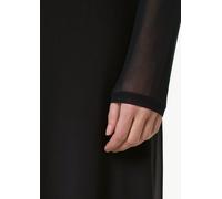 Hochgeschlossenes Midi-Kleid aus Mesh schwarz 42