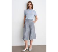 Hochgeschnittene Faltweite Capri-Hose mit weitem Bein L