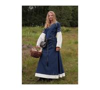 Hochmittelalterkleid Alvina mit Trompetenärmeln Blau/Natur Größe M