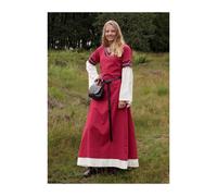 Hochmittelalterkleid Alvina mit Trompetenärmeln Rot/Natur Größe M