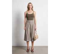 Hochtaillierte Plissierte Weitbeinige Capri-Shorts S