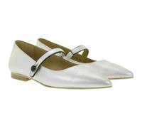 Hochwertige Damen FLY London Ballerinas Made in Portugal mit gepolsteter Decksohle Halb-Schuhe P145265 003 Silber 41