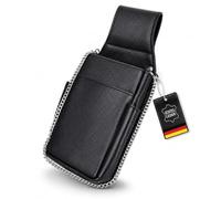 Hochwertige Kellnertasche aus weichem Rindleder, Bedienungsgeldbeutel Schwarz, Profi Kellnerholster Leder, Gastronomie Zubehör 2025, Holster Tasche für Kellner, Kellner gürteltasche mit Kette
