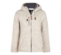 Hochwertige Männer Strickjacke aus 100% Wolle | Shakaloha Montana ZH Beige | Handgestrickt in Nepal mit Fleece Innenfutter & Abnehmbarer Kapuze - 3XL