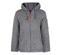 Hochwertige Männer Strickjacke aus 100% Wolle | Shakaloha Montana ZH Grau | Handgestrickt in Nepal mit Fleece Innenfutter & Abnehmbarer Kapuze - L