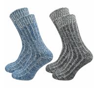 Hochwertige Norwegersocken Damen (2 Paar) - Blau Schwarz / 39 - 42