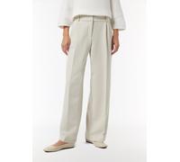 Hochwertige Stoffhose mit Wide Leg und Detail am Bund beige 34