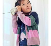 Hochwertige Strickjacke Blockdesign Rosetöne 122/128