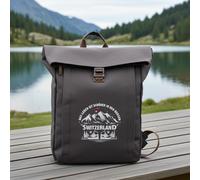 Hochwertiger HALFAR® Marken-Rolltop-Rucksack, anthrazit, mit einzigartigem Design-Aufdruck. Komfortabel, langlebig, perfekt für jedes Abenteuer
