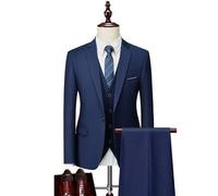 Hochwertiger Herren Hochzeitsanzug, Smoking-Set mit Sakko, Hose und Weste, Slim Fit, britischer Stil, Bräutigam-Kleidung