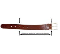 hochwertiger Ledergürtel aus Büffelleder mit Druckknopf dunkelbraun, Bundweite 90 = Gesamtlänge 104
