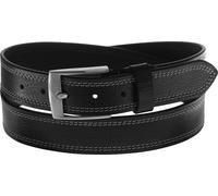 hochwertiger Ledergürtel mit Steppnaht schwarz, Bundweite 85 = Gesamtlänge 99