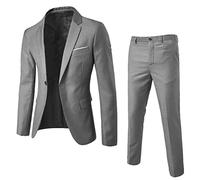 Hochzeitsanzug Herren Slim Fit Anzüge - Outfit Klassischer Elegant Jackett & Hose Modern Komplett Regular Herrenanzug Knöpfe Smoking Anzug Für Männer Blazer Set