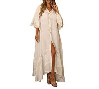 Hochzeitsgast Kleid Damen Maxikleider Damen Sommer Boho Kleid Damen Elegant Damen Elegant Sommerkleider Lange Kleid Chiffon Damen Maxikleid mit SpaghettiträGern Kleid für Mollige Damen Graues Kle