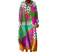 Hochzeitskleider Für Damen Gast, Damen Sommerkleid Lang, Strandkleid Lang Maxikleider V Ausschnitt Sommerkleider Leicht Und Luftig Boho Kleid Elegante Midikleid Freizeitkleid, Black Friday Angebote