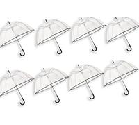 Hochzeitsschirm für Regen 85 cm - 8 Stück Vorteilspack - Durchsichtiger Brautschirm - Winddicht & Schneefest, Transparent, 85cm
