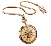HODAGES Kupfer Silber Automatische Mechanische Taschenuhr Uhr Kettenuhr Männer Römische Zahlen Uhr Taschenuhren (Gold)