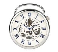 HODAGES Taschenuhr Handbetriebene mechanische Taschenuhr für Herren, silbernes Gehäuse, Blaue römische Digitale Taschenuhren für Jungen, große Uhr für Teenager