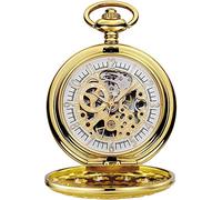 HODAGES Taschenuhr Herren-Taschenuhr, Hohle Perspektive, untere Abdeckung, mechanische Herren-Taschenuhr, mechanische Herren-Taschenuhr (Gold Shell Gold Surface)