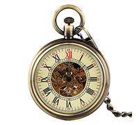 HODAGES Taschenuhr Silber Vintage Taschenuhr Automatik Mechanische Taschenuhren Damen Geschenke für Herren Damen (C)