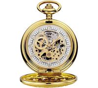 HODAGES Taschenuhren Herren-Taschenuhr, Hohle Perspektive, untere Abdeckung, mechanische Herren-Taschenuhr, mechanische Herren-Taschenuhr (Gold Shell Gold Surface)