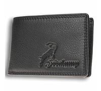 hodalump Echt-Leder Geldbörse • Geldbeutel für Damen und Herren mit RFID-Schutz • Portmonee mit Münzfach in Schwarz