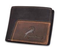 hodalump Echt-Leder Geldbörse • Geldbeutel für Damen und Herren mit RFID-Schutz • Portmonee mit Münzfach in Schwarz-Braun