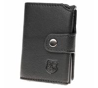 hodalump Kreditkartenetui mit RFID-Schutz aus Echt-Leder • Kompaktes Kreditkartenhalter für Damen und Herren • Geldbörse mit Kartenhüllen • Schwarz