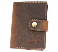 Hodalump Kreditkartenetui mit RFID-Schutz aus Echt-Leder • Kompaktes Kreditkartenhalter für Damen und Herren • Geldbörse mit Kartenhüllen • Braun