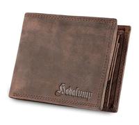 hodalump - Premium Echt-Leder Geldbörse mit RFID-Schutz & Münzfach - Geldbeutel für Damen & Herren - Portmonee aus Büffelleder - Klassische Männer Brieftasche - Ledergeldbörse aus Echtleder in Braun