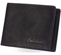 Hodalump - Premium Echt-Leder Geldbörse mit RFID-Schutz & Münzfach - Herren & Damen Geldbeutel - Portmonee klassisch aus Büffelleder - Echtleder Portemonnaie im Vintage Design - Brieftasche in schwarz