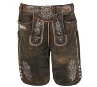 hodalump Trachtenlederhose aus echtem Ziegenleder - Handgefertigte Lederhose - Bayernwappen & Gürtel - robuste Trachtenhose für Wiesn & Alltag (DE/NL/SE/PL, Numerisch, 48, Regular, Regular, 48)